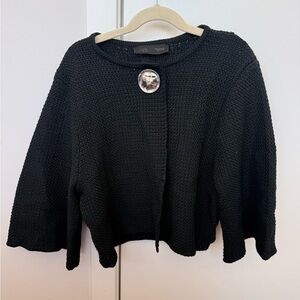 Zara Black Textured Women's Cardigan